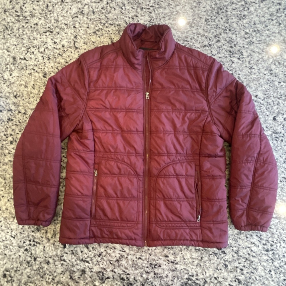 Banana Republic Mens Maroon Long Sleeves Full Zip Down Puffer Jacket Size L #593
